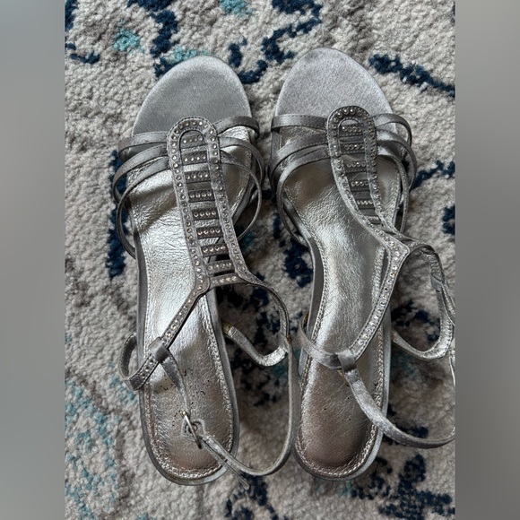 🖤Elegant Silver Strappy Women's Sandals - Picture 7 of 10